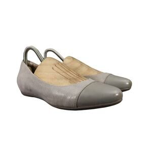 Earthies Shoes Womens 7 Ballet Flats Fashion Cap Toe Classic Career Leather Grey